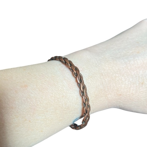 Vintage Sergio Lub Copper Magnetic Twisted Bracelet Signed - Picture 4 of 7